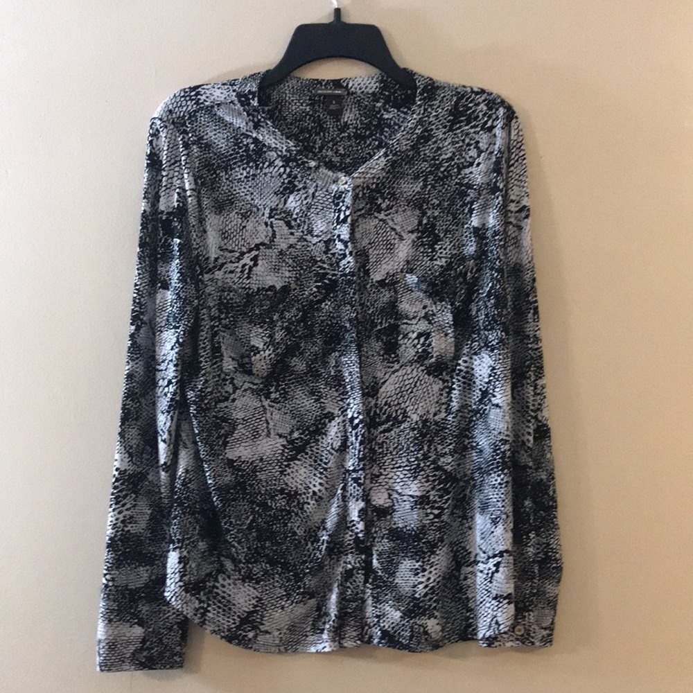 Dana Buchman  black/white print top size L